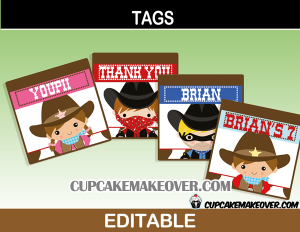 editable western thank you labels