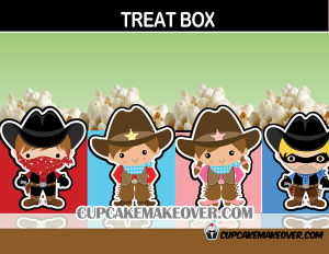 wild west party favors popcorn box treats cowboy cowgirl