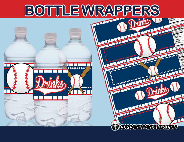 sports baseball bottle labels