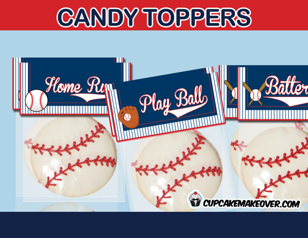 sports baseball treat bag toppers
