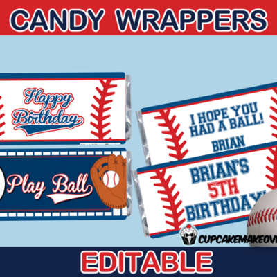 printable baseball candy wrappers