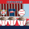 sports baseball cupcake toppers and wrappers