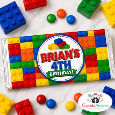 building block party, candy bar wrapper, lego birthday party, personalized candy bar, birthday chocolate wrapper, lego candy wrapper, birthday party favors, building bricks theme, kids birthday decor, printable candy wrapper, custom birthday favors, chocolate bar wrapper, birthday treat ideas, colorful party favors, lego inspired decor, candy party favors, birthday wrapper template, printable birthday decor, custom candy wrapper, party favor printable