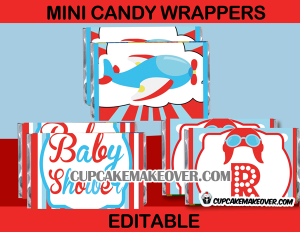 baby boy airplane shower mini candy wrappers