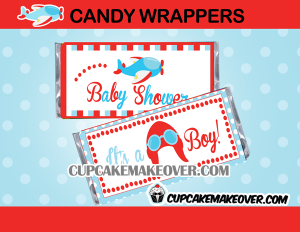 printable plane candy wrappers baby shower boy