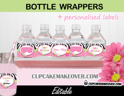 Spa Bottle Labels, Editable Wrappers – INSTANT DOWNLOAD - Cupcakemakeover