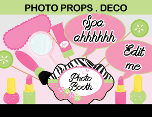 girls spa day photo booth props