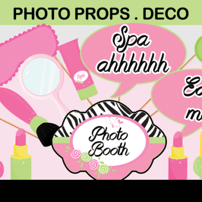 girls spa day photo booth props