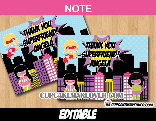 super girl comic thank you Note Card