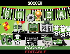 soccer printable party kit