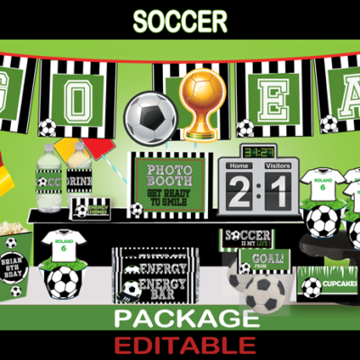 soccer printable party kit