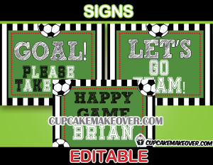 soccer birthday party signs