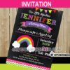 rainbow party invitation card