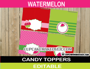 watermelon treat bag toppers