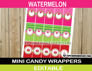 watermelon mini candy labels