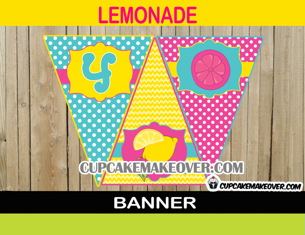 lemonade birthday pennant banner