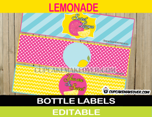 Pink Lemonade Bottle Wrappers