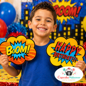 party signs, birthday party decor, photo booth props, comic party decor, superhero party, birthday signs, party props, kids birthday decor