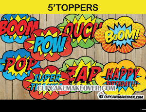 Comic Boom Pow Toppers