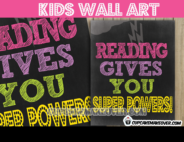 pink purple teachers students kids ready super powers wall art