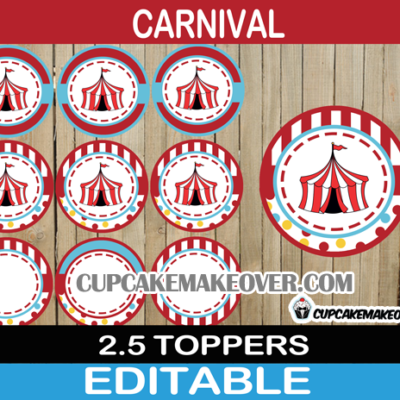 big top decorations circus cake toppers