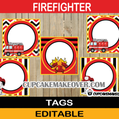 editable firefighter fire truck labels