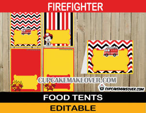 editable firefighter food labels