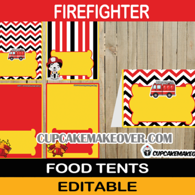 editable firefighter food labels