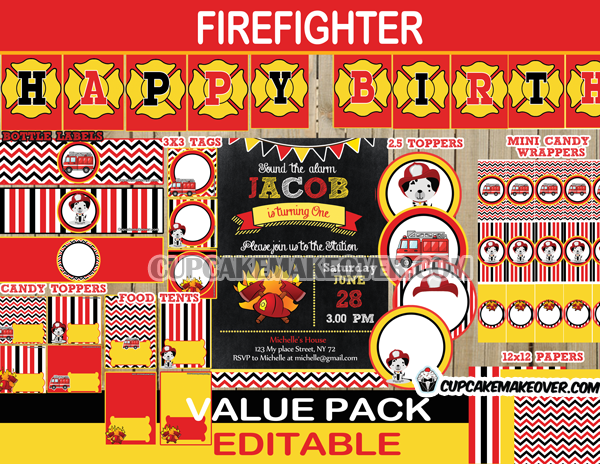 firetruck firefighter birthday package