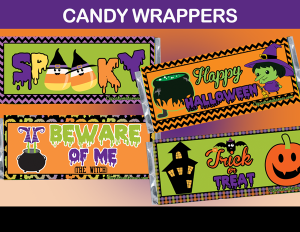 cute spooky witch candy bar wrappers