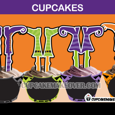 halloween cupcake witch boots toppers wrappers