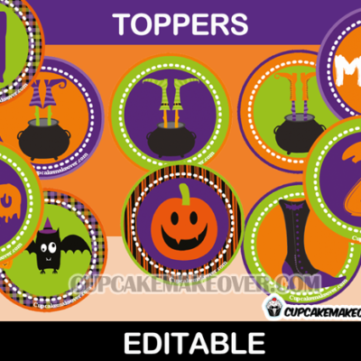 halloween party cupcake toppers pumpkin witch boot
