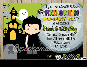 printable dracula Halloween invitations for boys