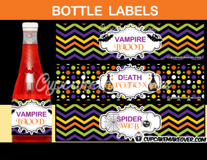 spooky halloween potion water bottle wrappers