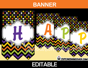 editable printable happy halloween banner