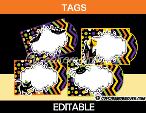 printable halloween favor bag tags