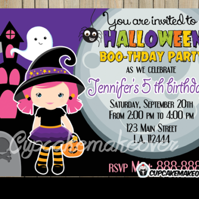 printable Halloween invitations for girls