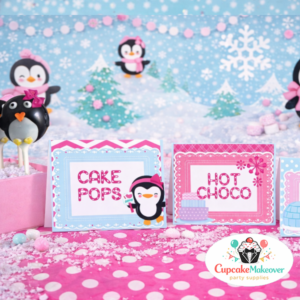 pink penguin Winter Wonderland Food Tents
