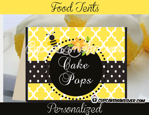 Baby shower bumble bee food labels