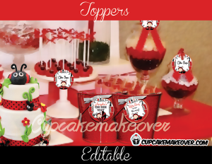 red lady bug editable gift labels