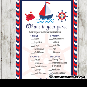 red navy blue nautical baby shower games