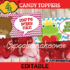 cute toad bear printable Valentine treat bag toppers