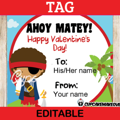 valentine's day pirate printable labels