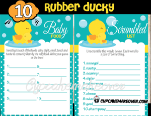 rubber ducky baby shower party games