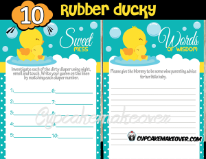 rubber duck baby shower game ideas