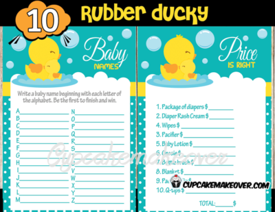 Rubber Ducky Baby Shower Games - Cupcakemakeover