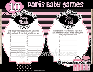 Paris Baby Shower Party Games