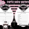 Pink Paris Themed Baby Shower printables