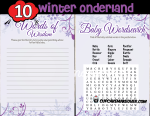 baby shower purple winter printables