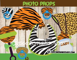 jungle animals printable baby shower photo booth props